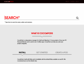cocoapods.org screenshot