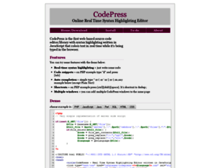 codepress.sourceforge.net screenshot