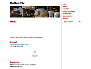 coffeefixstudiocity.cafecityguide.website screenshot
