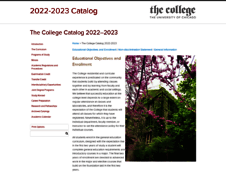 collegecatalog.uchicago.edu screenshot