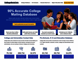 collegedatalists.com screenshot