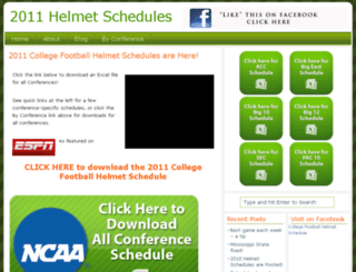 collegefootballhelmetschedule.com screenshot