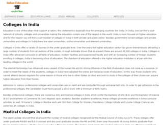 colleges.indianeducation.co.in screenshot