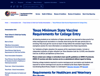 collegevaccinerequirements.com screenshot