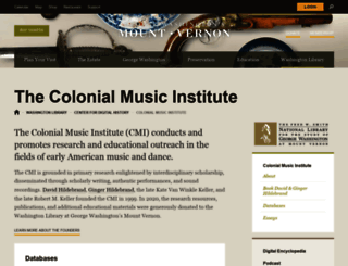 colonialmusic.org screenshot