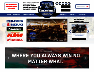 columbiatnpowersports.com screenshot