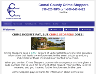 comalcrimestoppers.org screenshot