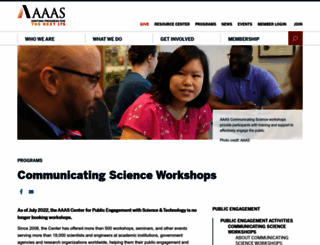 communicatingscience.aaas.org screenshot