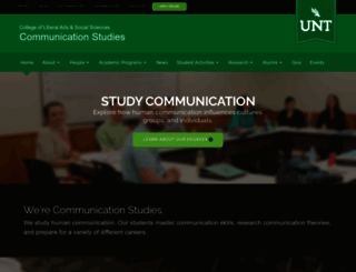 communication.unt.edu screenshot