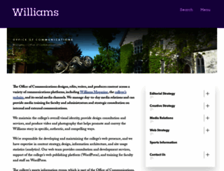 communications.williams.edu screenshot