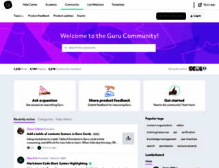 community.getguru.com screenshot