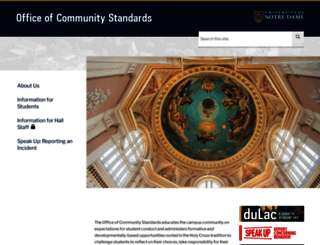 communitystandards.nd.edu screenshot