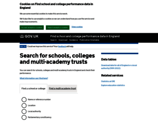 compare-school-performance.service.gov.uk screenshot