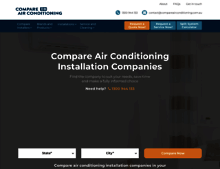 compareairconditioning.com.au screenshot