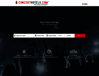 concerthotels.com screenshot
