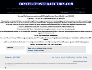 concertposterauction.com screenshot
