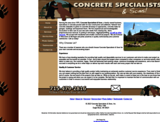 concretespecialistsandsons.com screenshot