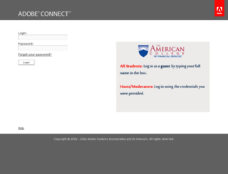 connect.theamericancollege.edu screenshot