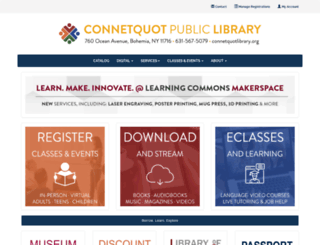 connetquotlibrary.org screenshot