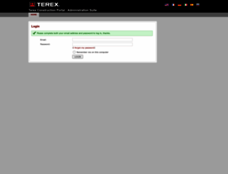 constructionsupportadmin.terex.com screenshot