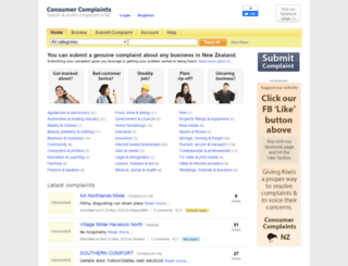 consumercomplaints.co.nz screenshot