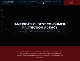 consumersresearch.org screenshot