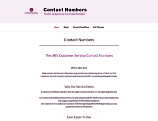 contact-numbers.org.uk screenshot