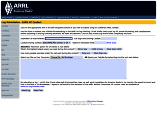 contest-log-submission.arrl.org screenshot