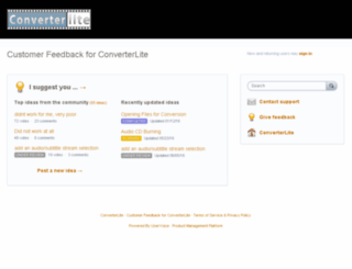 converterlite.uservoice.com screenshot