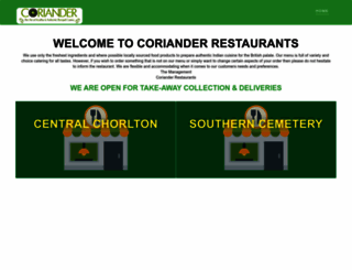 corianderrestaurants.co.uk screenshot