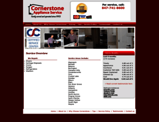 cornerstone-appliance.com screenshot