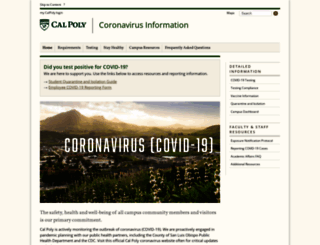 coronavirus.calpoly.edu screenshot