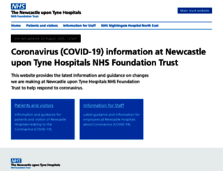 coronavirus.newcastle-hospitals.nhs.uk screenshot