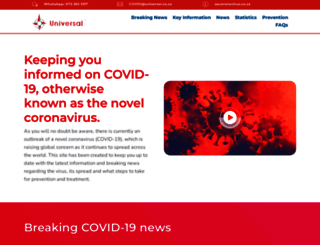 coronavirus.universal.co.za screenshot