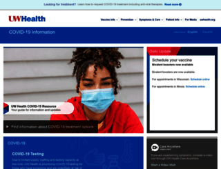 coronavirus.uwhealth.org screenshot
