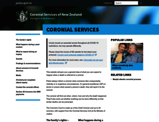 coronialservices.justice.govt.nz screenshot