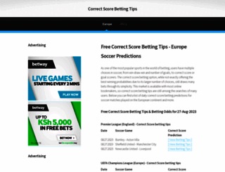 correctscorebetting.tips screenshot