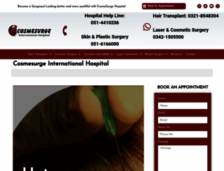 cosmesurgehospital.com.pk screenshot