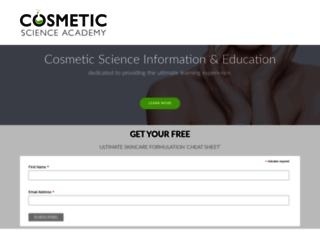 cosmeticscienceacademy.com screenshot