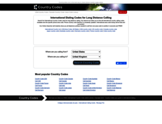 countrycodes.com screenshot