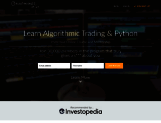 course.algotrading101.com screenshot