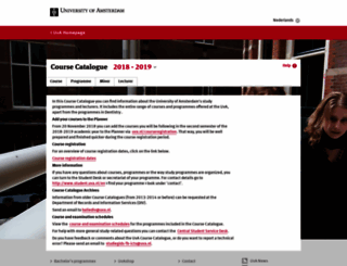 coursecatalogue.uva.nl screenshot