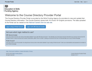 coursedirectoryproviderportal.org.uk screenshot