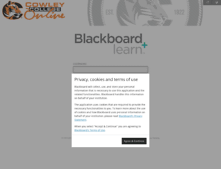 cowley.blackboard.com screenshot