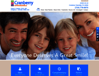cranberryorthodontics.com screenshot