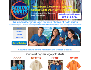 creativeshirts.com screenshot