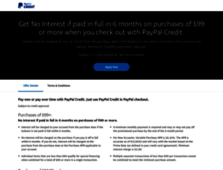 creditapply.paypal.com screenshot