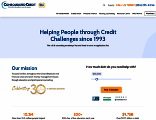 creditcarddebt.consolidatedcredit.org screenshot