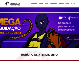 criciumashopping.com.br screenshot