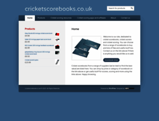 cricketscorebooks.co.uk screenshot